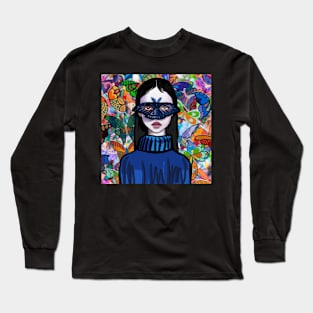 girl wearing butterfly mask Long Sleeve T-Shirt